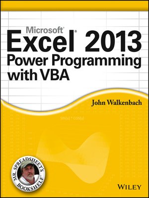 cover image of Excel 2013 Power Programming with VBA